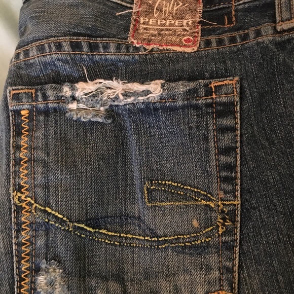 Distressed Chip & Pepper Embroidered Jeans - Picture 2 of 5